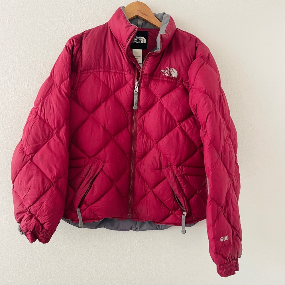 The North Face Women's Raspberry Red Quilted 600 Down Puffer Jacket
